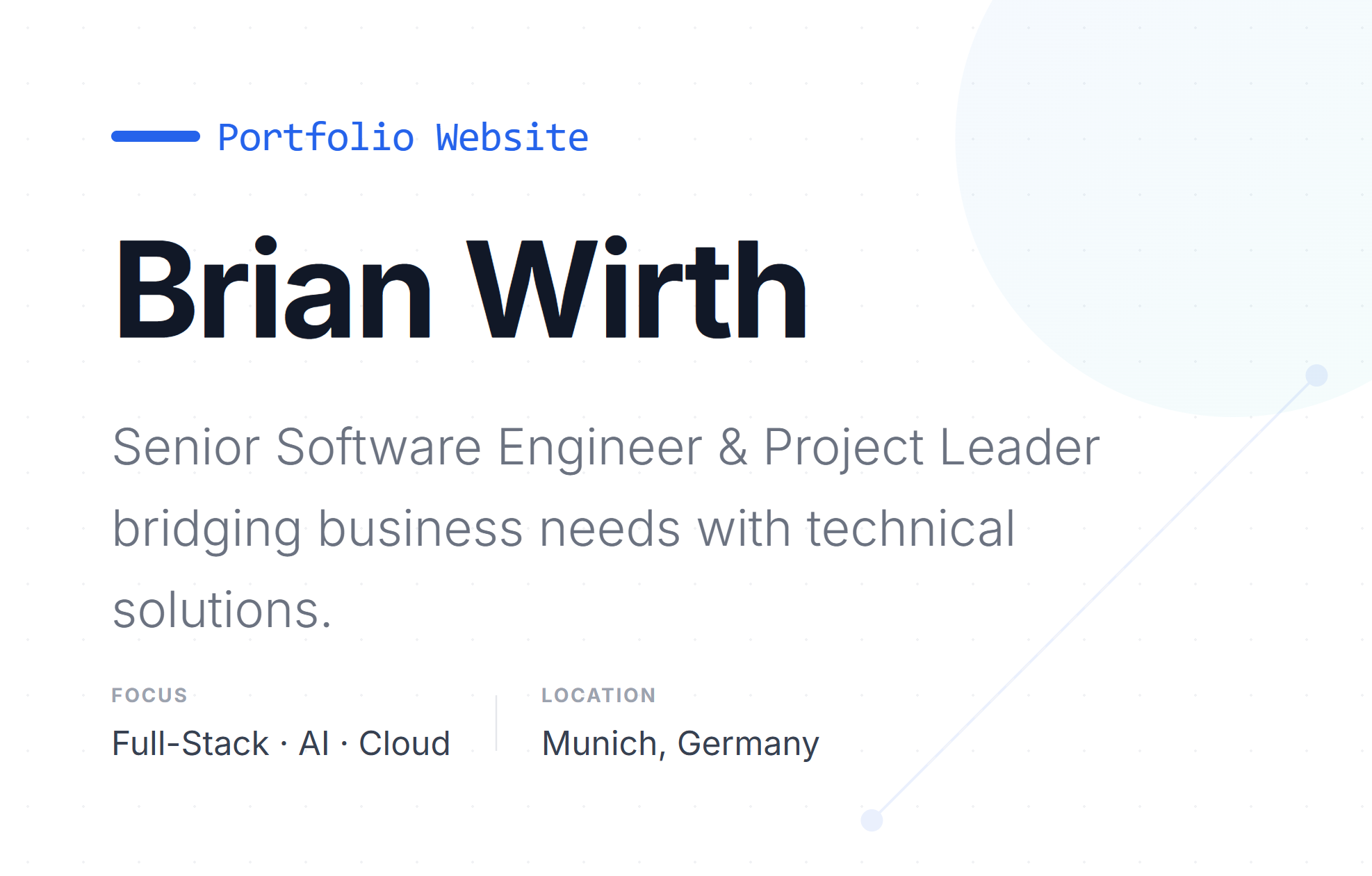 Brian Wirth | Senior Full-Stack Developer - AI, Cloud, Web